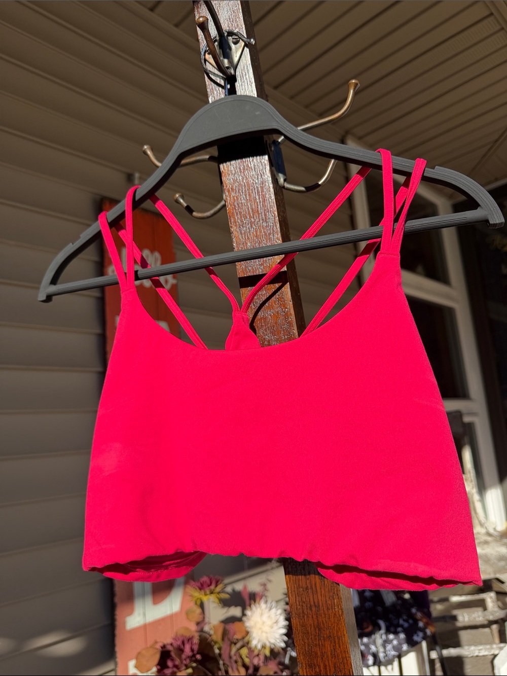 Fabletics Cross Back Sports Bra in Hot Pink